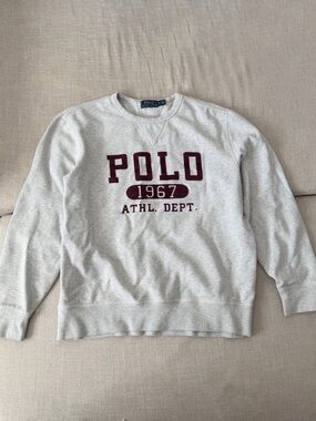 Polo Ralph Lauren Gray Crewneck Sweatshirt Spellout 1967 Logo